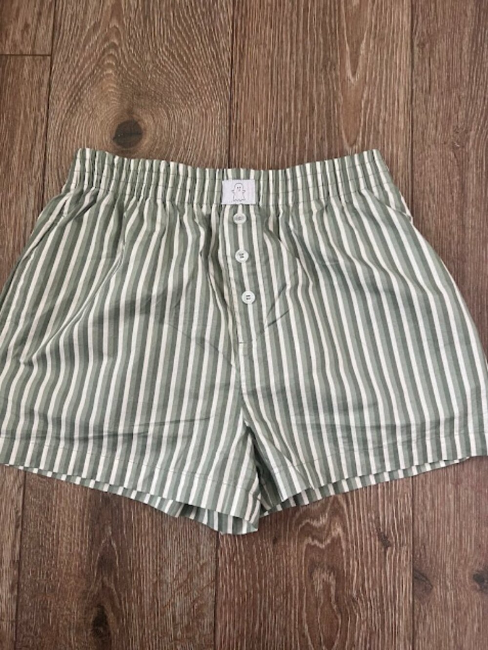 Better Together Dreamy Nights Green Stripe Sleep Pajama Lounge Shorts Size Small